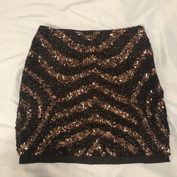 H&M Black and Gold Sequin Skirt